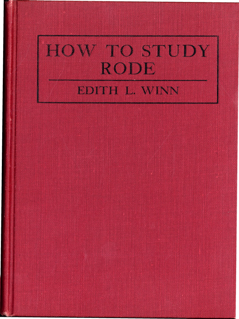 Winn, Edith Lynwood How To Study Rode (Violin Studies) PDF Violin