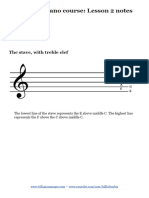 Beginners' Piano Course: Lesson 2 Notes: The Stave, With Treble Clef