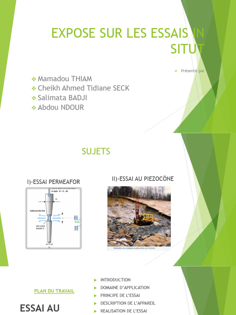 Essais in situ : Perméafor et Piézocône | PDF