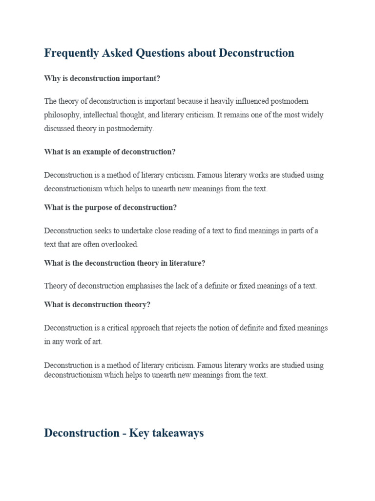 Material On Deconstructionism | PDF | Deconstruction | Philosophical ...