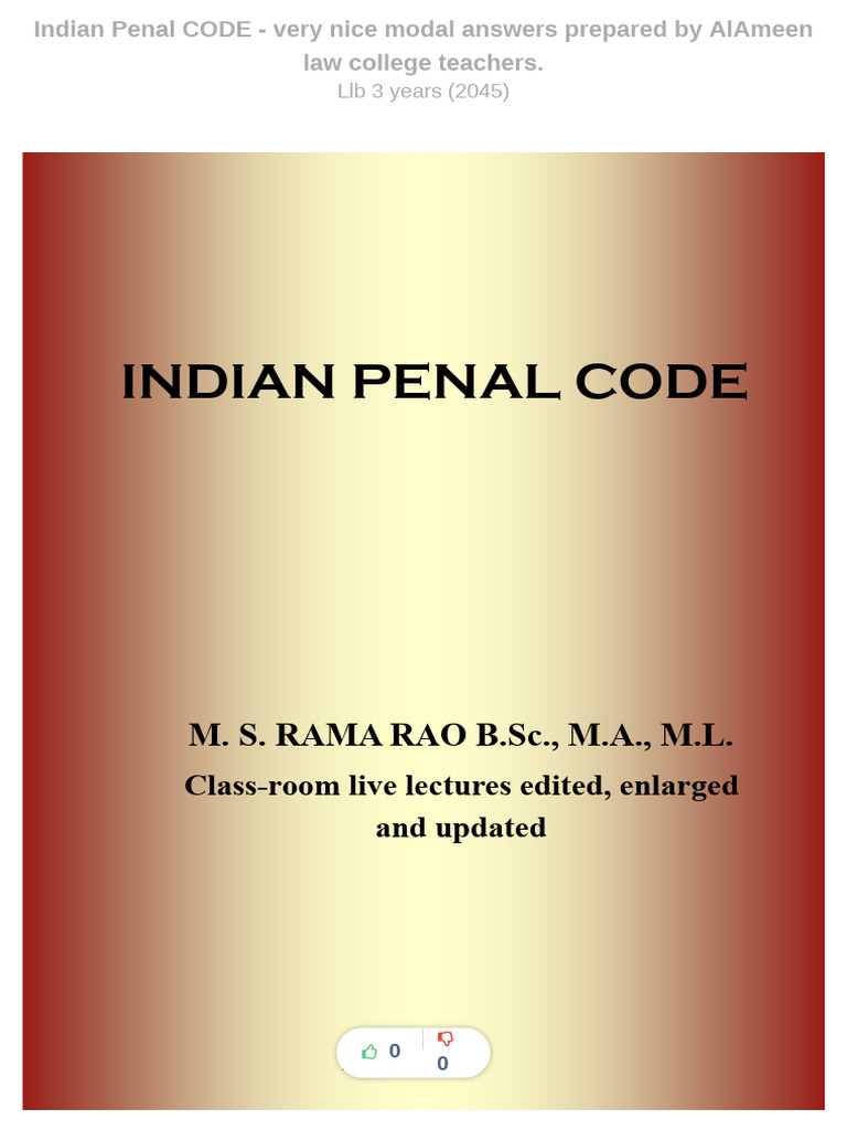 Indian Penal Code Very Nice Modal Answers Prepared By Alameen Law