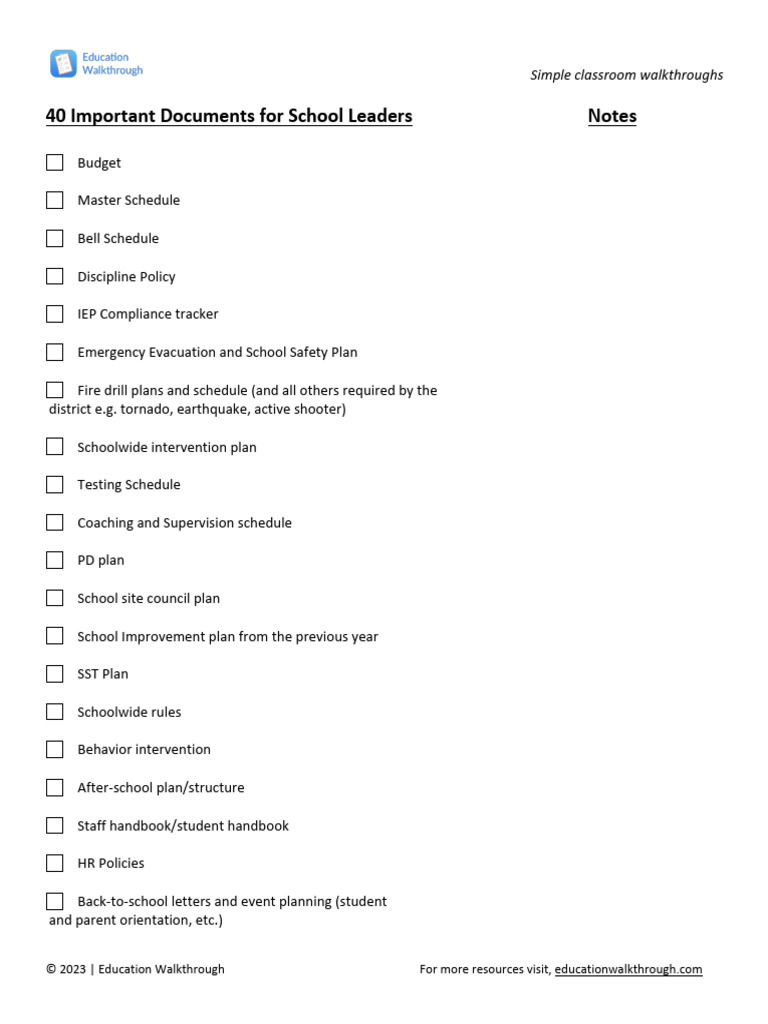 School Year Planning Template