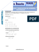 Potenciacion y Radicacion de Numeros Racionales para Primero de Secundaria