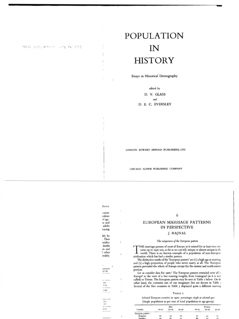 Hajnal.1965.european - Marriage OCR | PDF | Remarriage | Marriage
