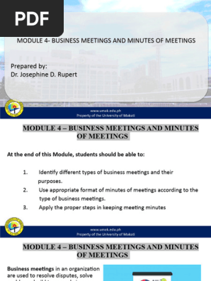 m4 Ppt Pres -Business Meetings and Minutes of Meetings