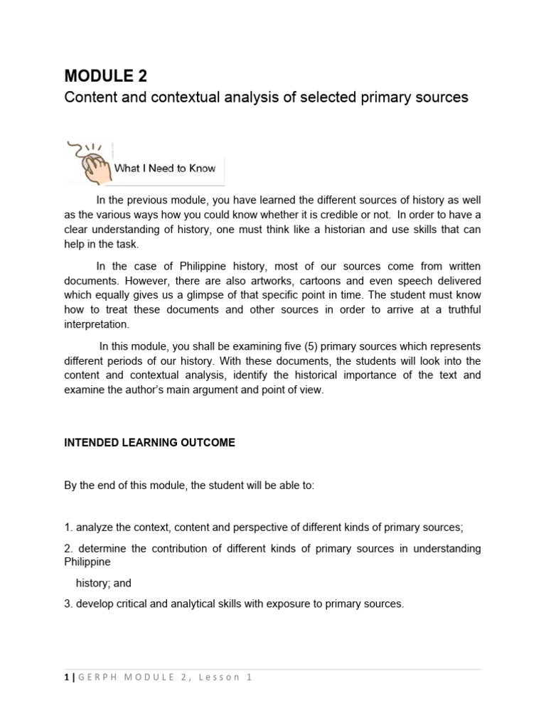 Module 2 - Lesson 1 GERPH | PDF