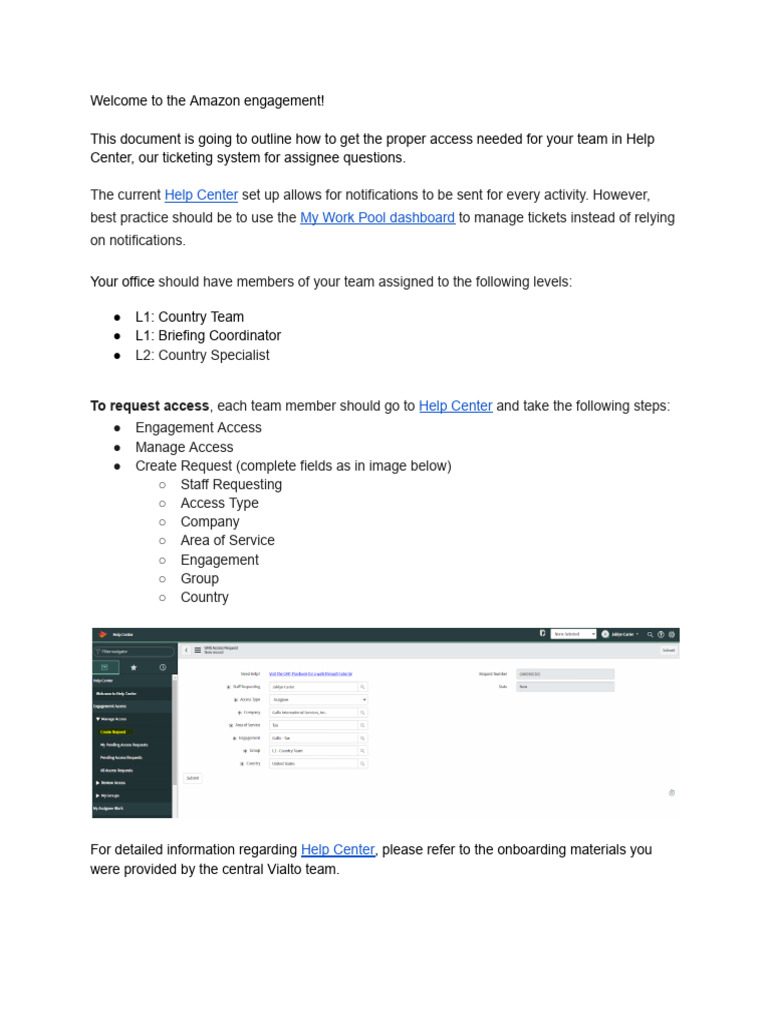 Amazon Help Center Access Info de L1 L2 PDF