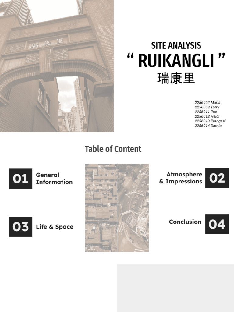 Design Fundemental 2 - Ruikangli Site Analysis - Prang, Maria, Torry ...