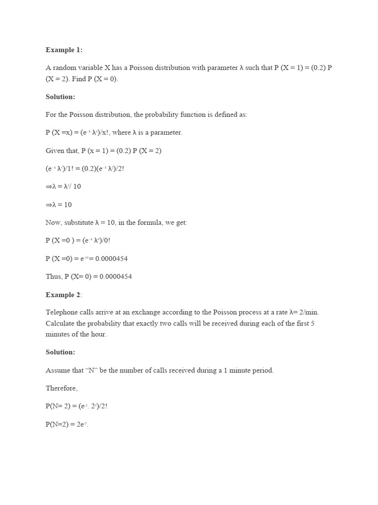 Poisson Distribution Example PDF