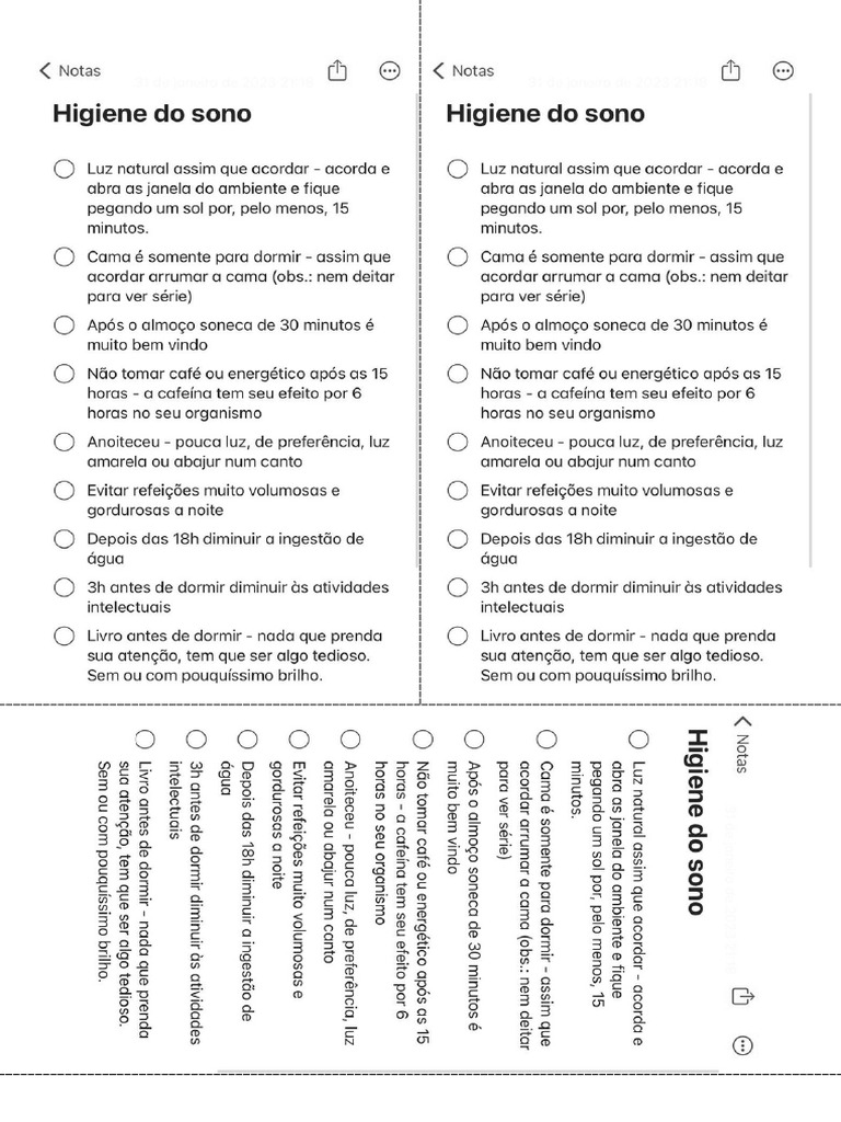 Higiene Do Sono Para Imprimir Pdf
