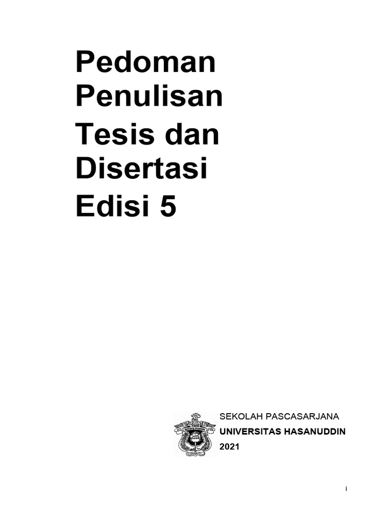 Pedoman Penulisan Tesis-Disertasi - 13 Aug 2021 | PDF