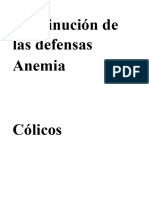 Disminución de Las Defensas