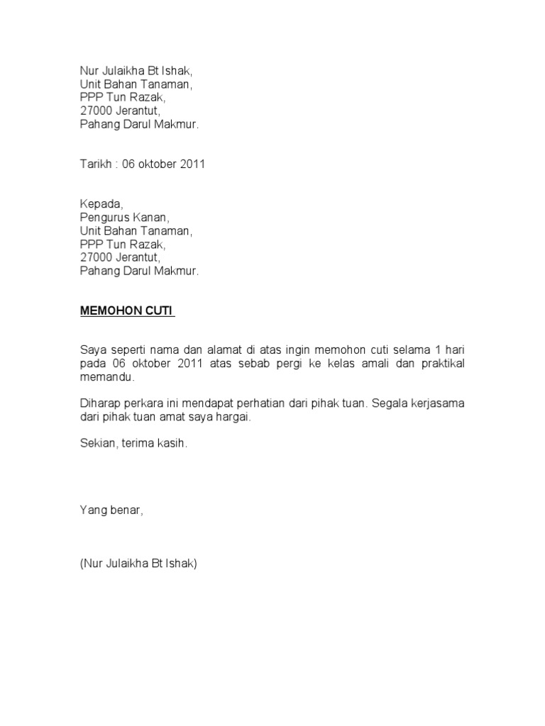 Contoh Surat Rasmi Untuk Bantuan Pendidikan Anak