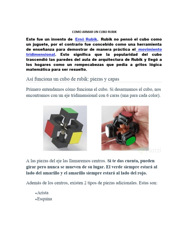 Como Armar Un Cubo Rubik | PDF
