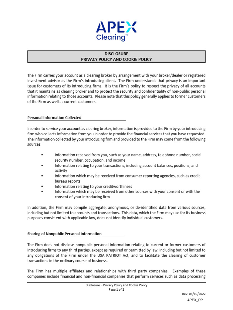 Privacy and Cookie Policy Overview | PDF