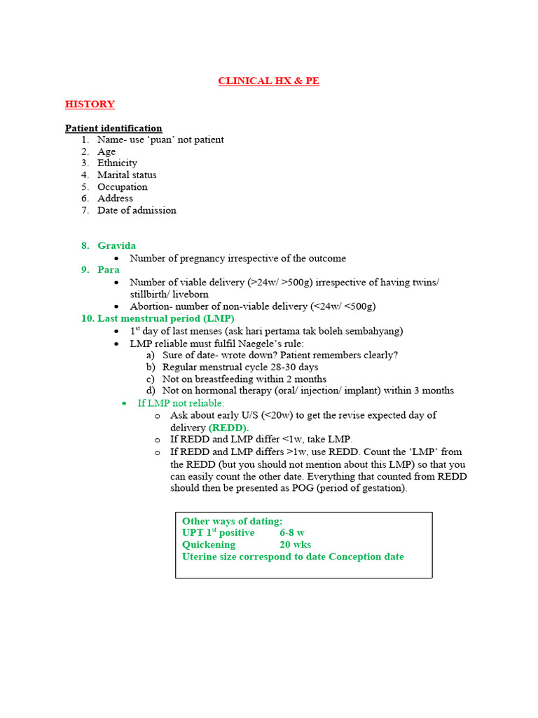 Comprehensive Clinical History & Examination Guide | PDF