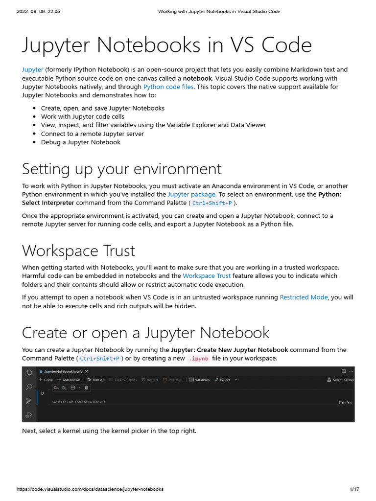 Working With Jupyter Notebooks in Visual Studio Code | PDF | Computers