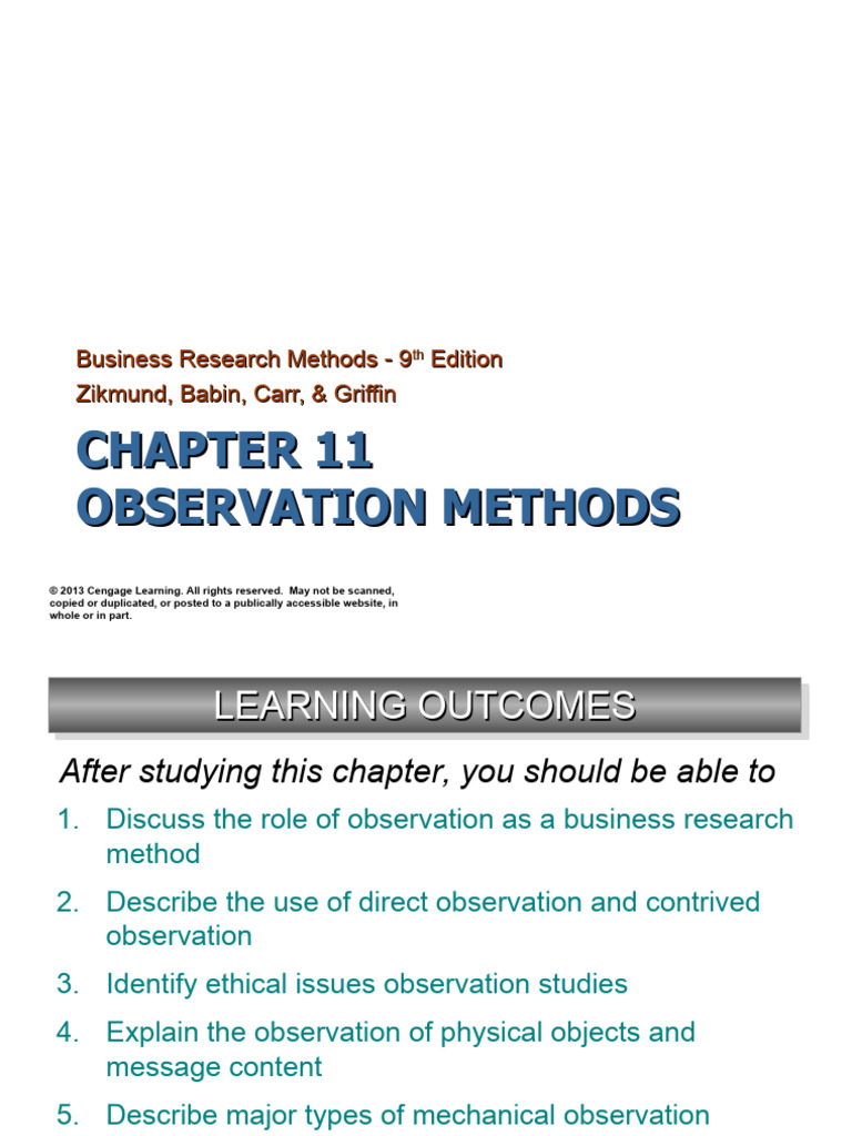 Observation Methods in Business Research | PDF