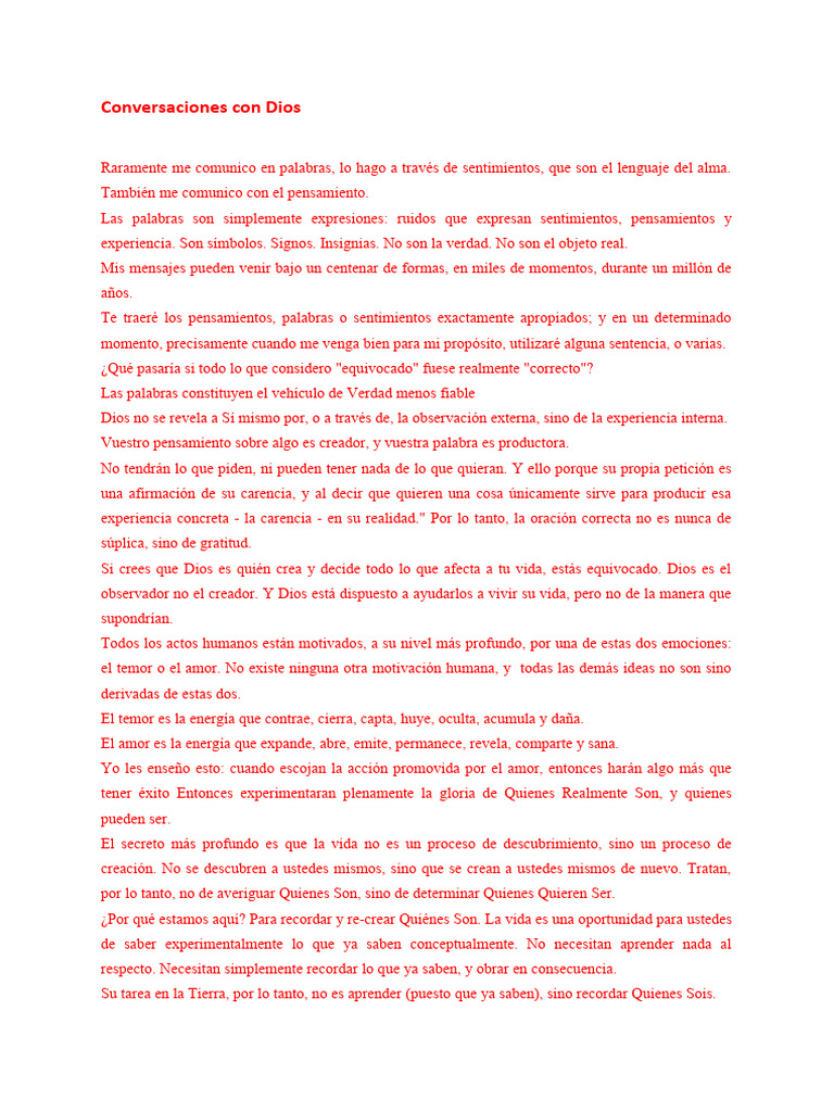 Conversaciones Con Dios RESUMEN PDF