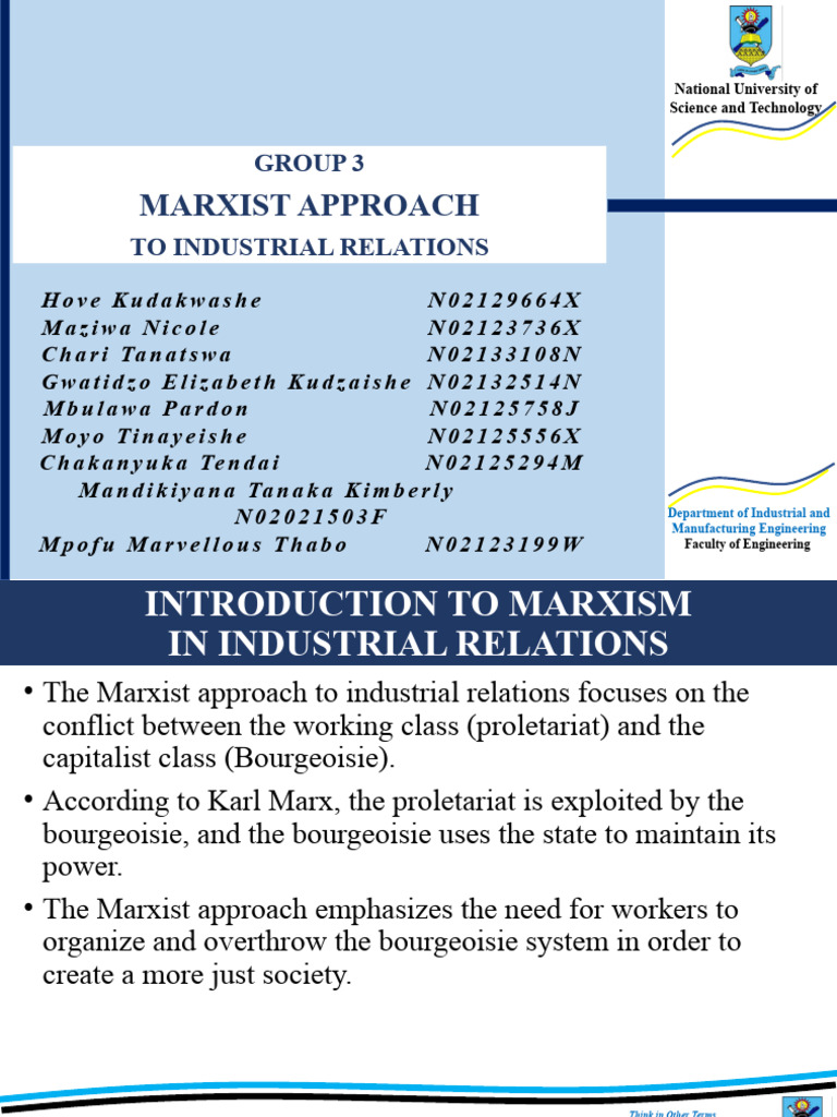 Marxist Approach to Industrial Relations | PDF | Karl Marx | Marxism