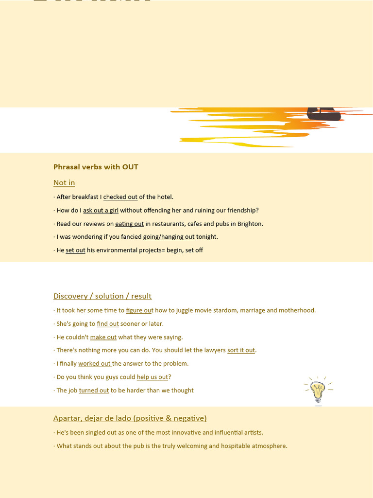Comprehensive Guide to Phrasal Verbs with OUT | PDF
