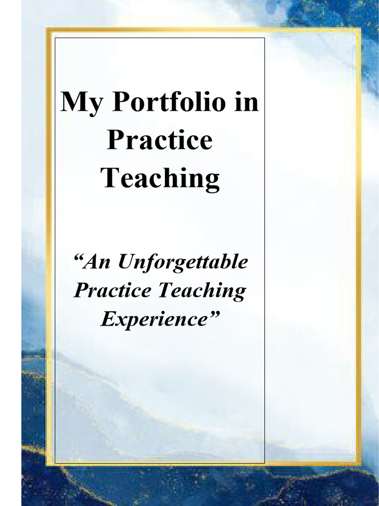 My Practice Teaching Portfolio | PDF