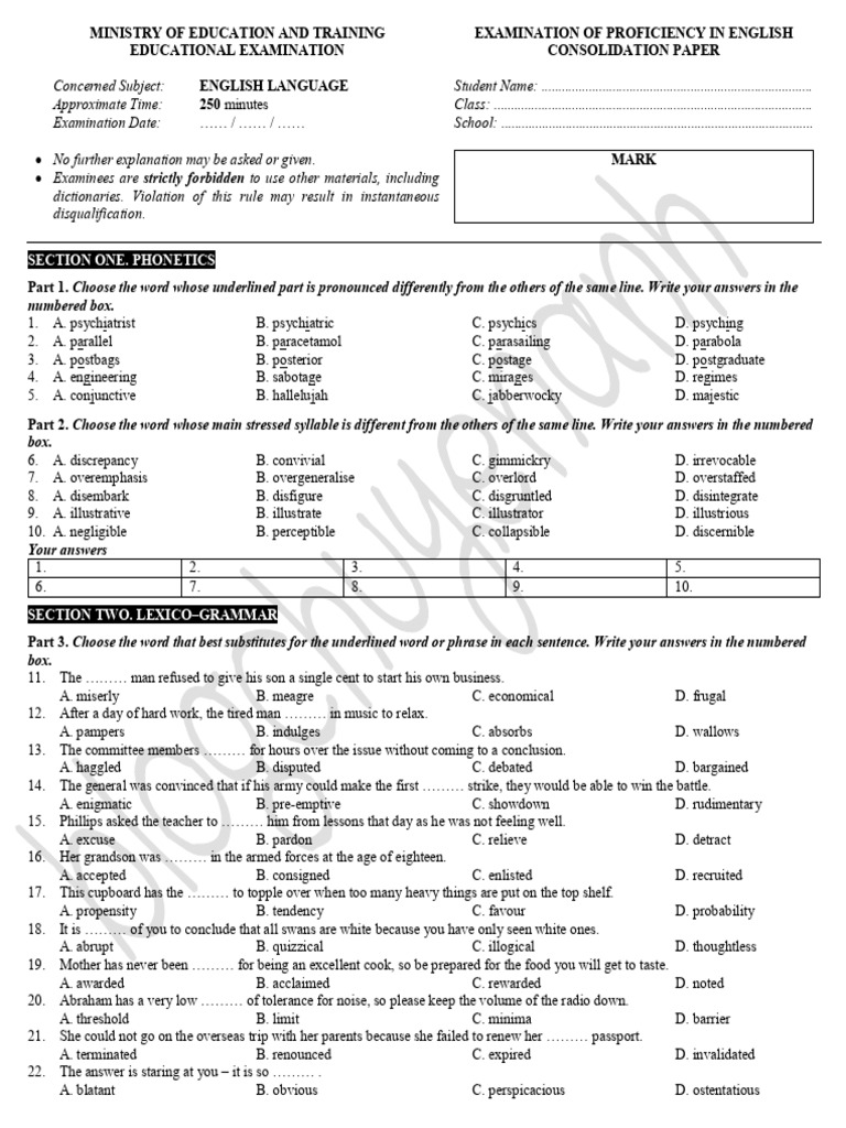 (Tailieudieuky - Com) (Blogchuyenanh) EXAMINATION OF PROFICIENCY IN ...