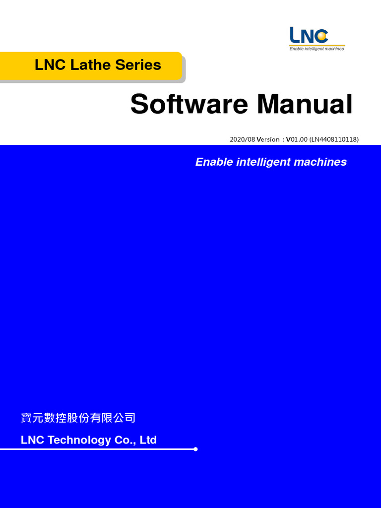 LNC-LATHE-Series Software Application Manual V01.004408110118 En-1