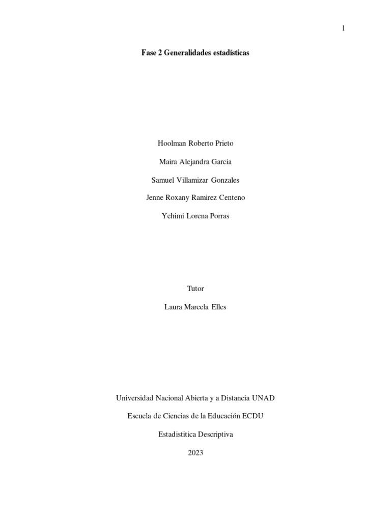 Fase 2 - Generalidades Estadisticas - 511004 - 11 | PDF