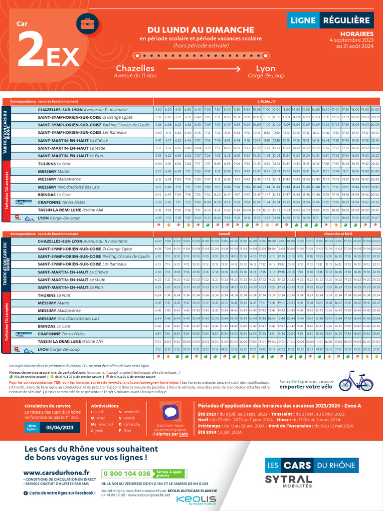 Ligne 2ex Chazelles - Lyon - 2023 2024 | PDF