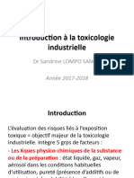 Introduction À La Toxicologie Industrielle 2018
