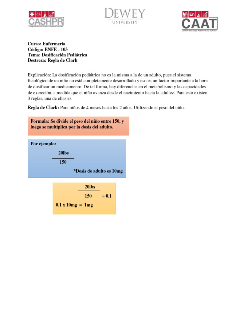 Regla de Clark en Dosificación Pediátrica | PDF