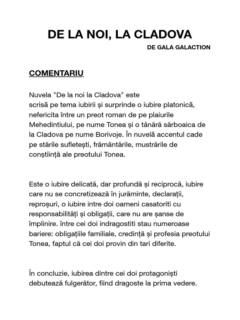 De La Noi La Cladova De La Noi, La Cladova | PDF