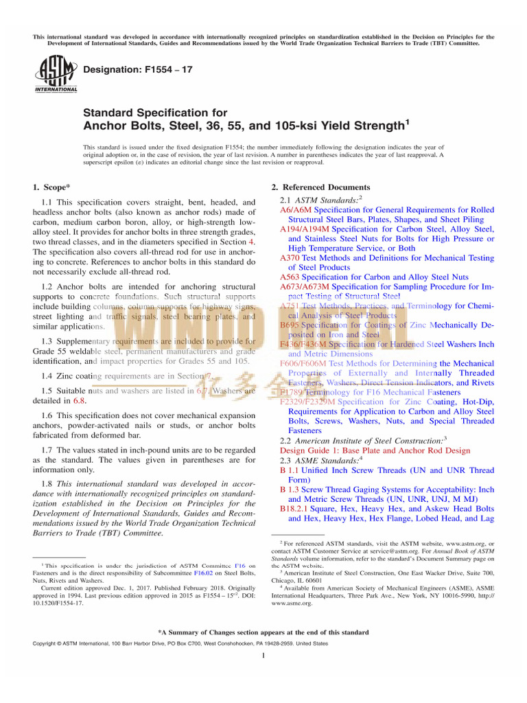 F1554 2017 Anchor Bolt | PDF