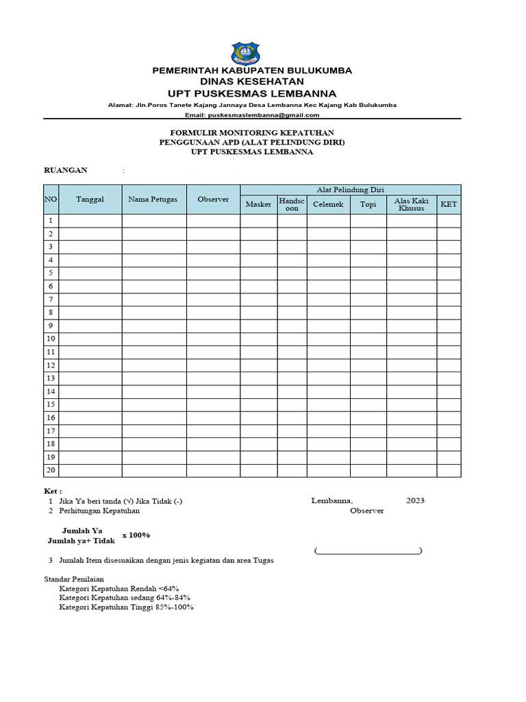 Formulir Apd | PDF