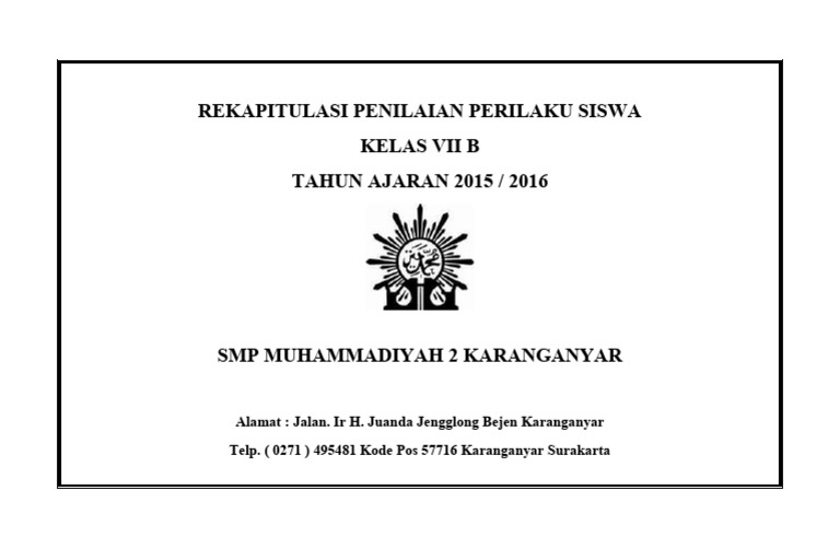 Rekap Penilaian Siswa Kelas VII B SMP | PDF