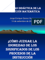 Idoneidad Didáctica de La Instrucción Matemática