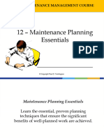 SO13 Maintenance Planning Essentials