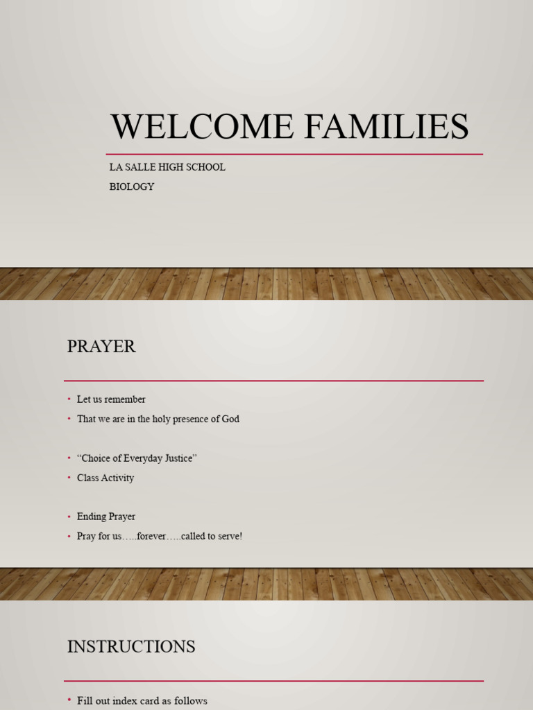 Welcome Parents and Students | PDF