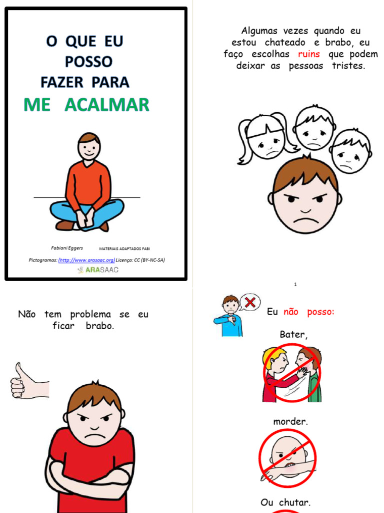 Minibook Historia Social O Que Eu Posso Fazer para Me Acalmar | PDF