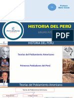 SSEMA0110 - HP - T01 - Teorías Del Poblamiento Americano - Primeros Pobladores Del Perú - Prof. Mario Oceda