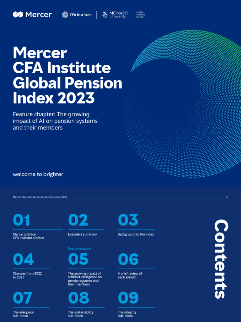 PDF 2023 Mercer Cfa Global Pension Index Full Report 10162023 PDF