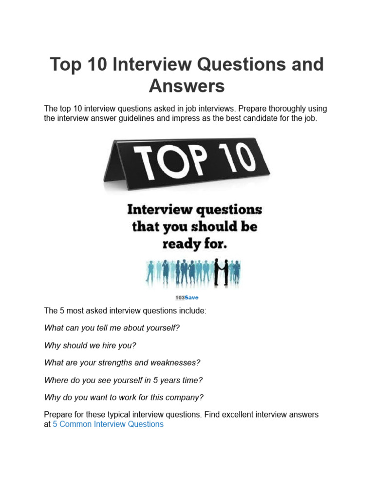 Top Ten Interview Questions PDF