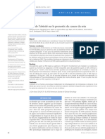 Effet de L'obésité Sur Le Pronostic Du Cancer Du Sein: Ournal of Linical Ncology