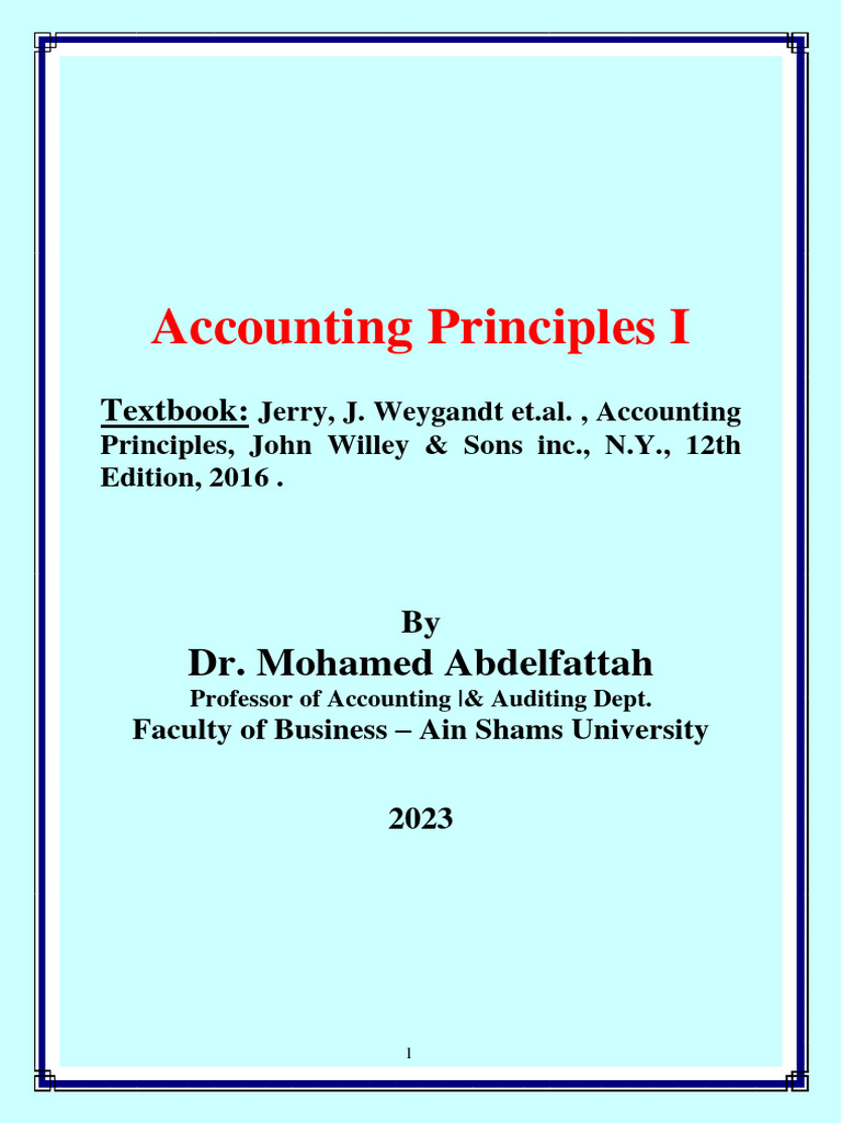 Accounting Principles I Overview | PDF | Finance & Money Management