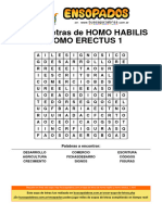 Sopa de Letras de Homo Habilis y Homo Erectus 1