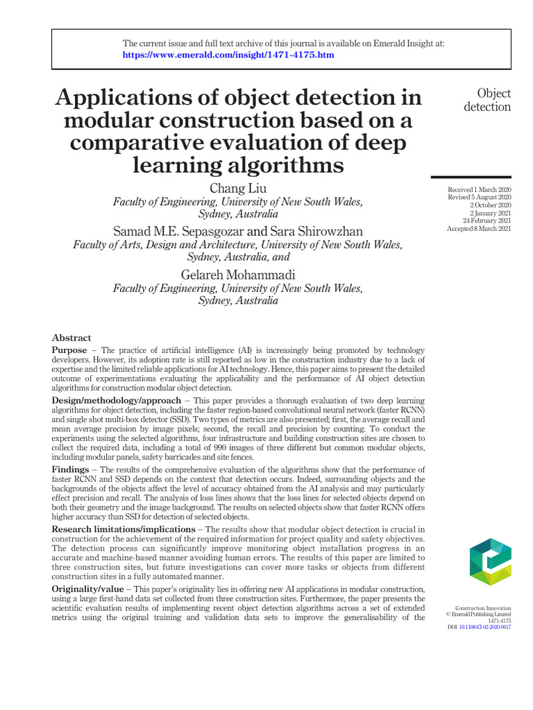 Applications of Object Detection in | PDF | Computer Vision | Deep Learning
