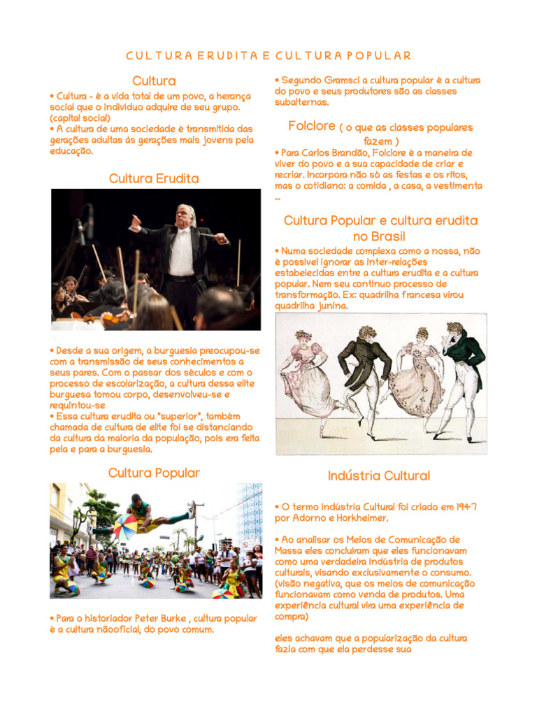 Cultura Erudita e Popular no Brasil | PDF