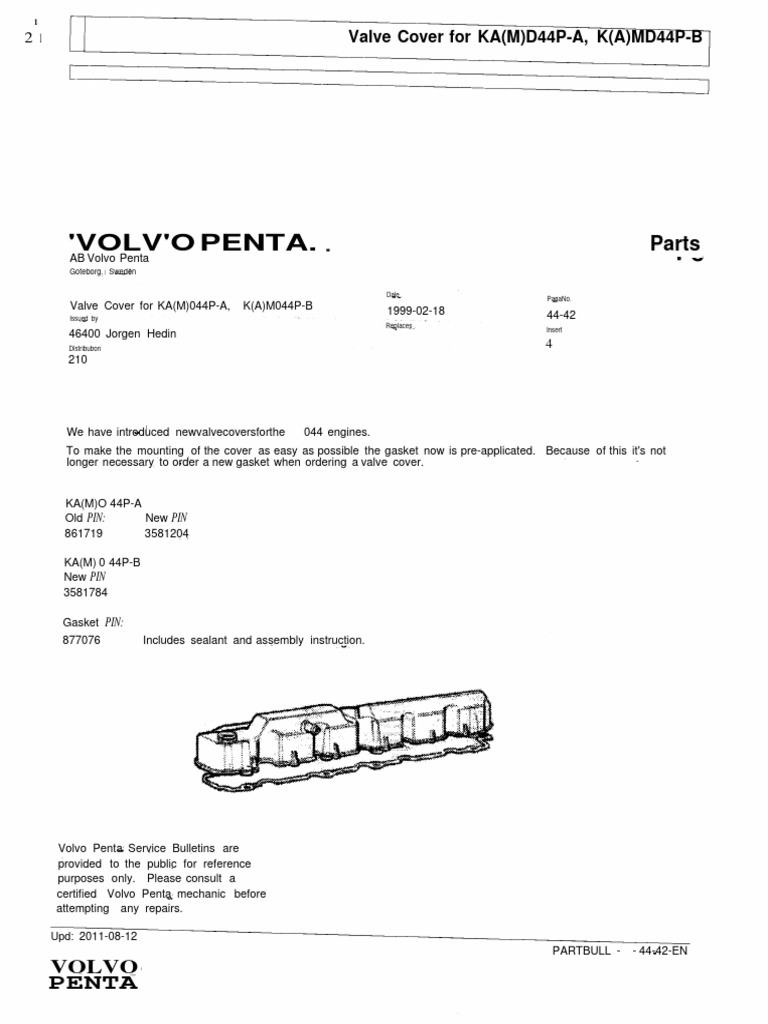 Volvo Penta Valve Cover Details | PDF | Vehicle Technology | Vehicle Parts