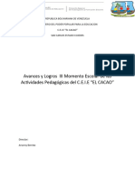 Avances y Logros CEIE El Cacao